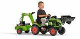 FALK Šliapací traktor 2040N Claas Arion 410 s nakladačom, rýpadlom a vlečkou