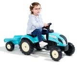 Falk šliapací traktor s prívesom Kiddy Farm - modrý