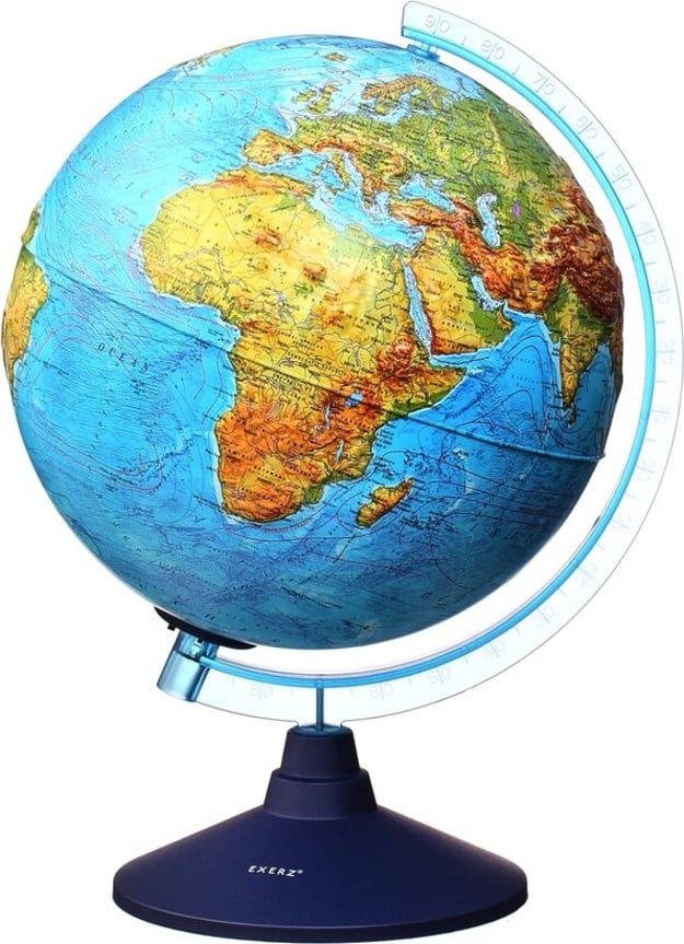 Alaysky's 25 cm RELIEF Cable - Free Globe Physical / Political with Led EN