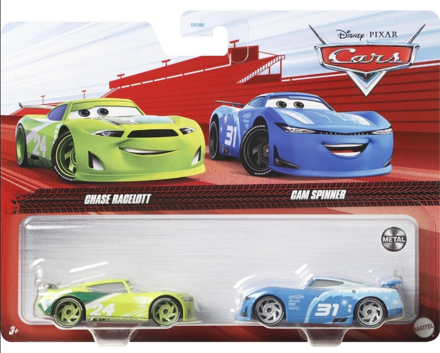 Mattel Cars HFB78 autíčka Chase Racelott & Cam Spinner 2ks sada