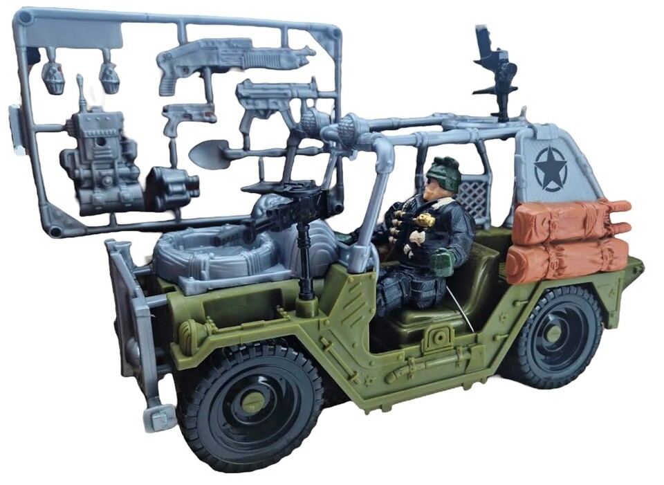 Vojenská sada Special Combat s jeepom 21cm