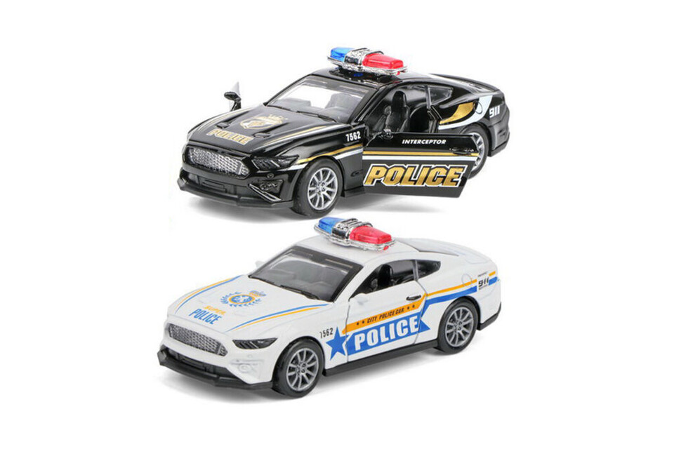 Auto policajné kovové 12,5cm - biela