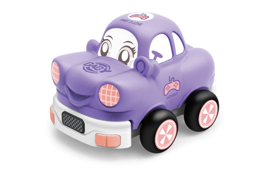 Auto soft s tvárou RC 13 cm fialové