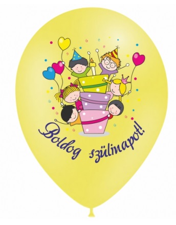Balóny 5ks s maďarským nadpisom "Boldog szülinapot"