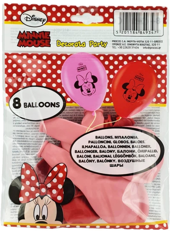 Balóny Minnie 8ks