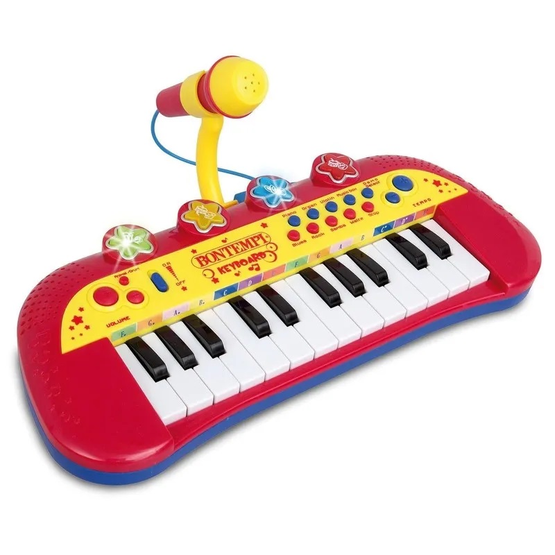 E-shop Bontempi detské elektronické klávesy s mikrofónom 30x12cm
