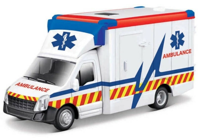 Bburago 1:43 servisné vozidlá Ambulance with Stretcher