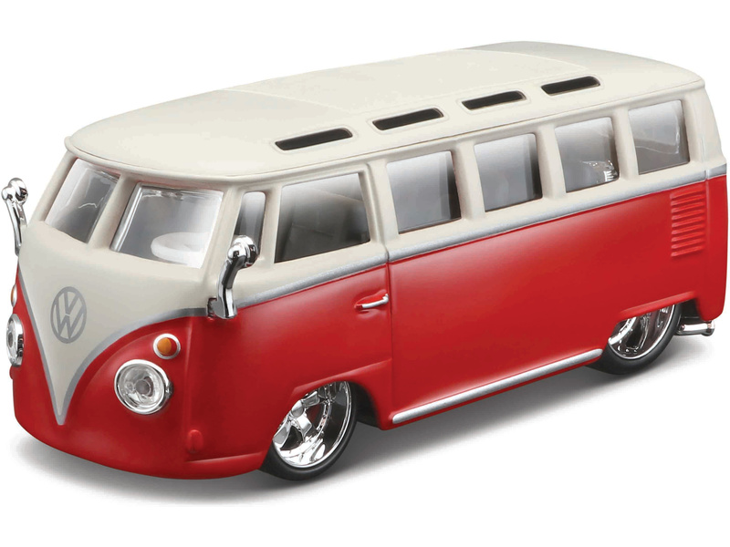 Bburago 1:32 Volkswagen Van Samba (červeno-bíely)