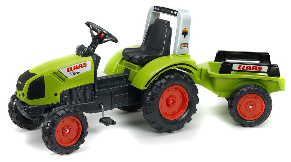 FALK Šliapací traktor 1040AB Claas Arion 430 s vlečkou