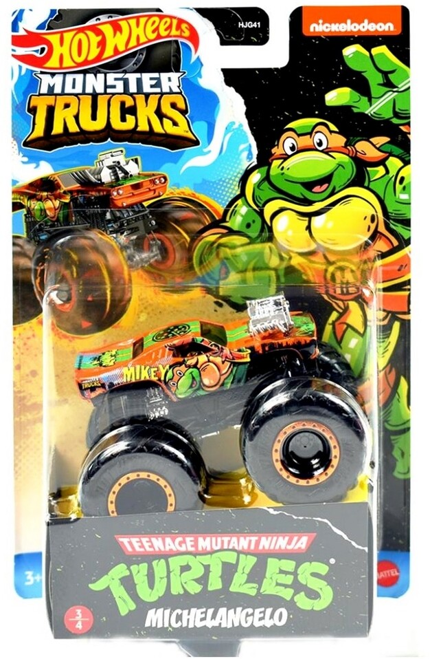 Hot Wheels® Monster Trucks Korytnačky Ninja Michelangelo 1:64
