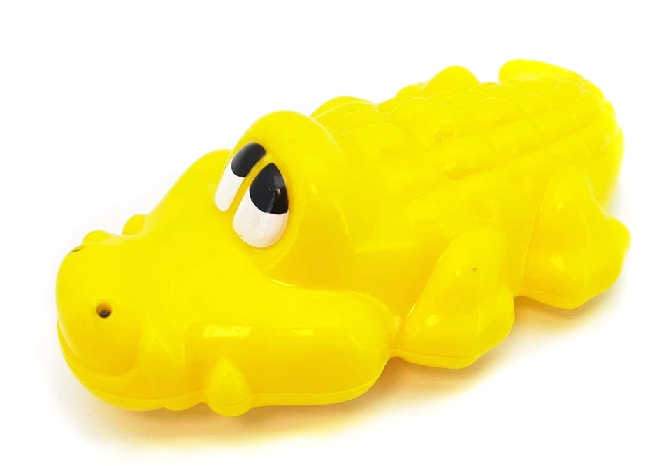 Hrkálka krokodíl 13cm - žltá