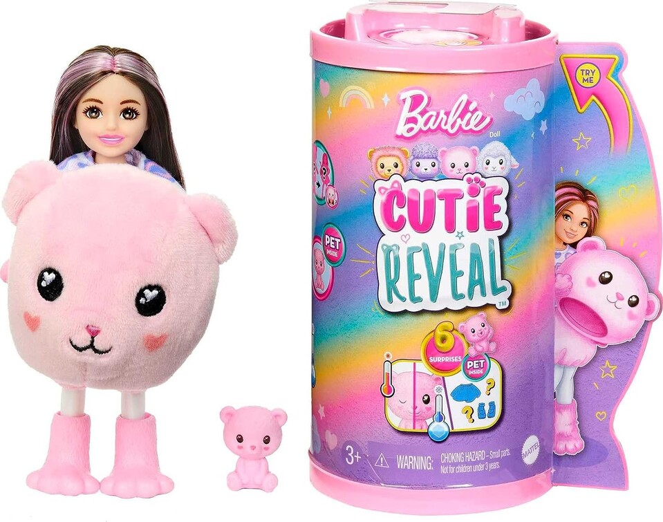 E-shop Barbie Cutie Reveal Chelsea Bruneta malá bábika s doplnakmi