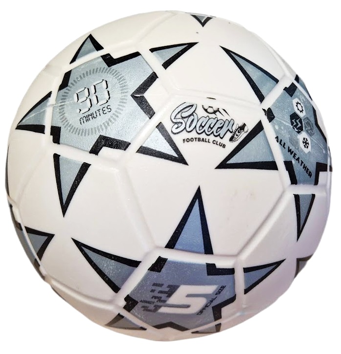 Futbalová lopta Soccer strieborná veľkosť 5