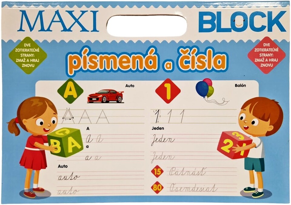 Maxi Blok písmená a čísla - zmaž a hraj znovu