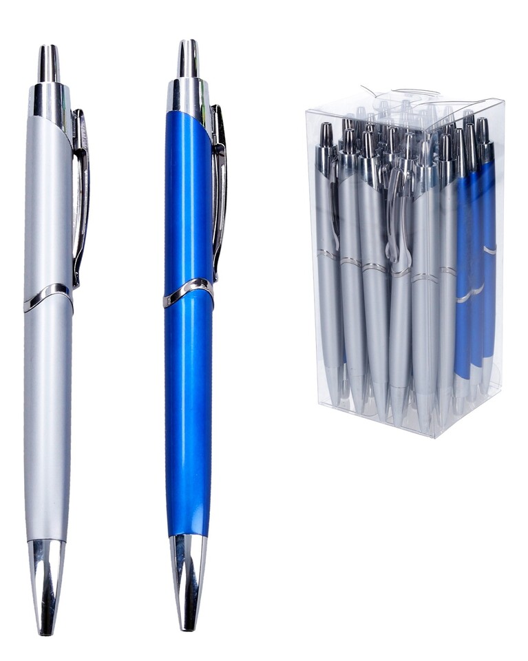 Štýlové pero s modrou tuhou 1mm - strieborná