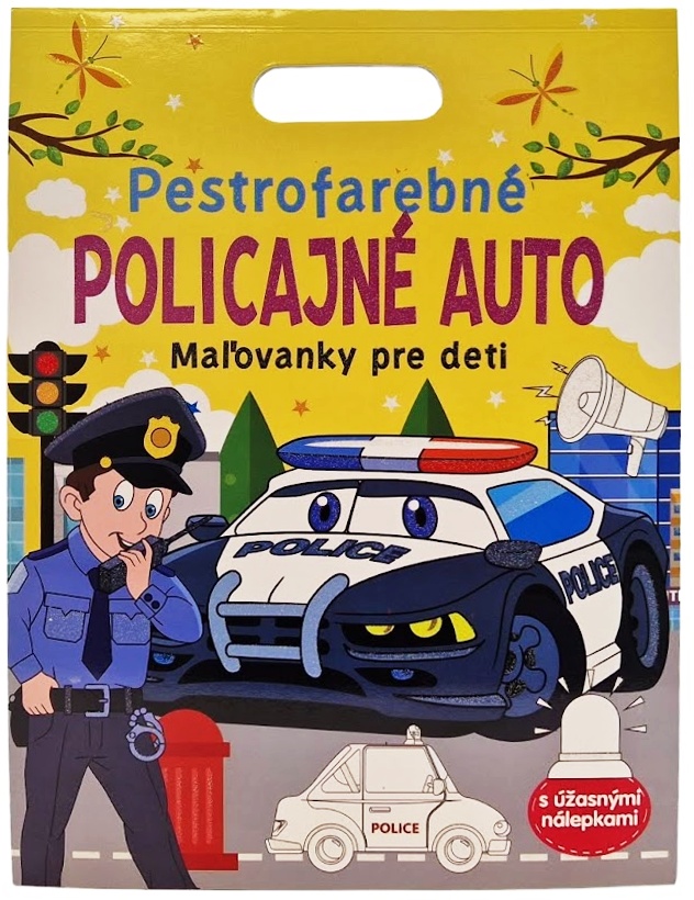Pestrofarebné policajné auto Maľovanky pre deti