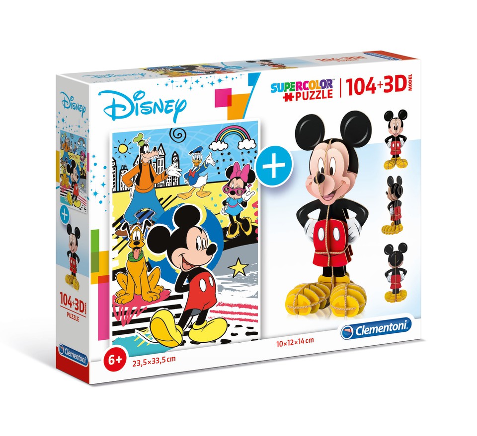 Clementoni puzzle Disney Mickey 104+3D