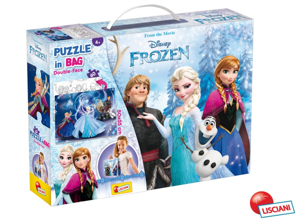 Frozen Puzzle 60 dielov obojstranné s taštičkou