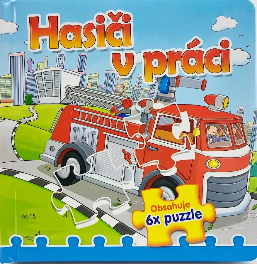 Detská knižka puzzle hasiči v práci