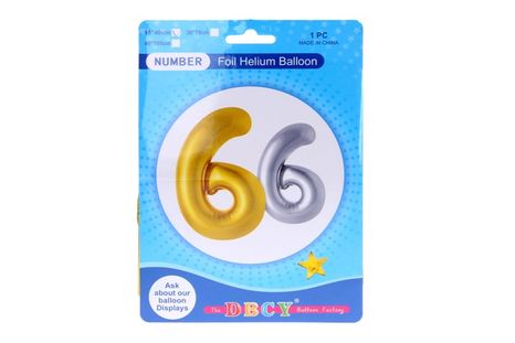 Balónik v tvare čísla 6