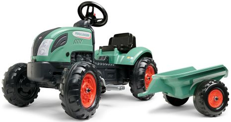 Falk šliapací traktor FARM LANDER 2054L s prívesom - zelený