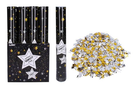 Párty konfety vystreľovacie Hviezdy 38cm