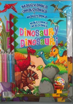 Maľovanka s aktivitami Dinosaury
