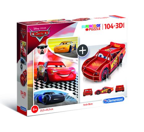 Clementoni puzzle model 104+3D Cars