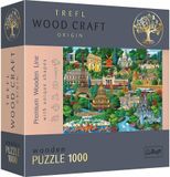 Trefl Drevené puzzle 1000 - Francúzsko - slávne miesta