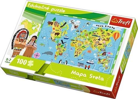Trefl Edukačné Puzzle Mapa sveta 100