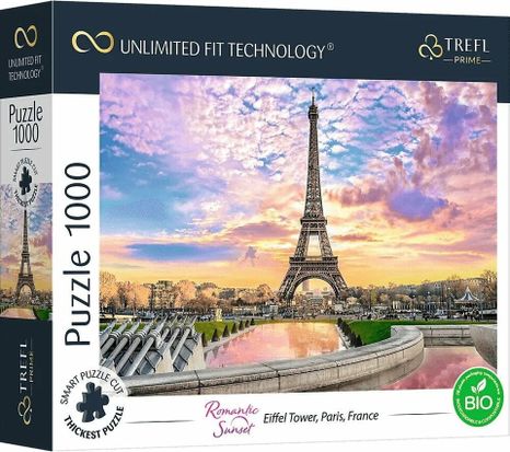 Trefl Prime puzzle 1000 UFT - Romantický západ slnka: Eiffelova veža v Paríži, Francúzsko