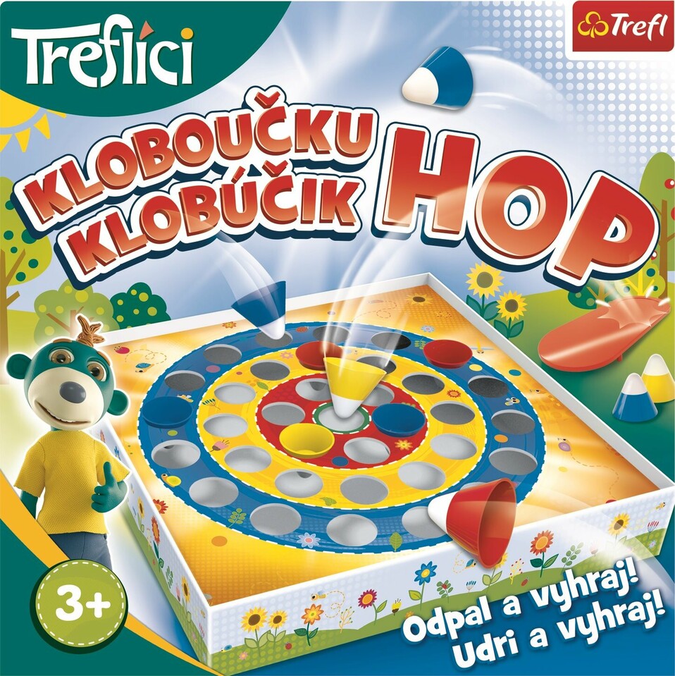 Klobúčik, hop! Rodina Treflíku - spoločenská hra v krabici 26x26x4cm