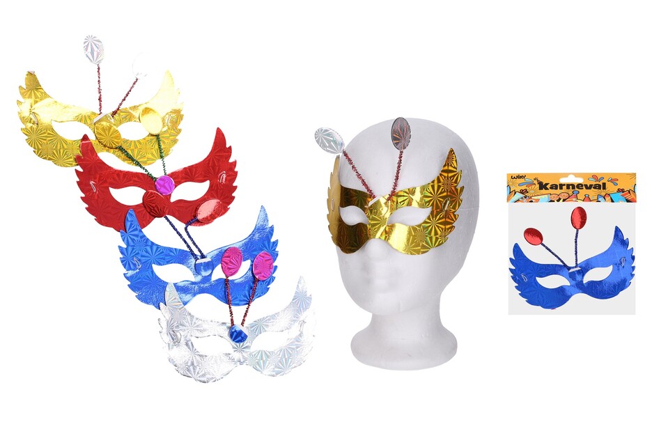 Karnevalová maska škraboška - strieborná