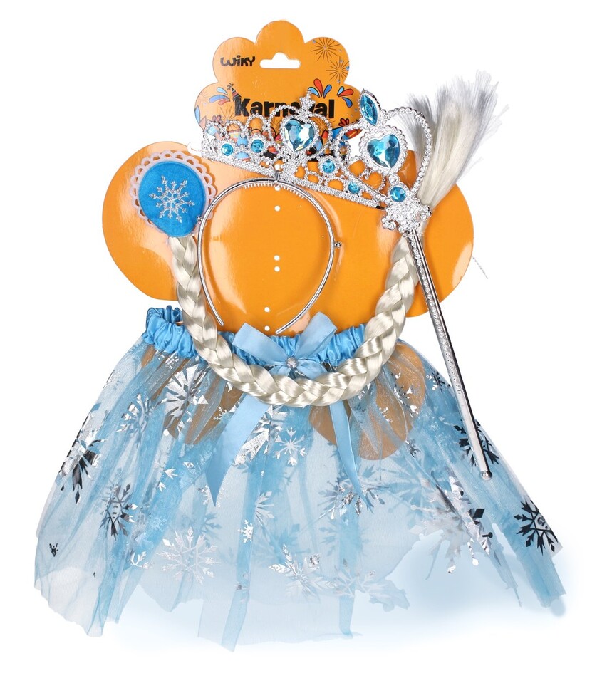 Súprava karneval princezná svetlomodrá 46x49cm