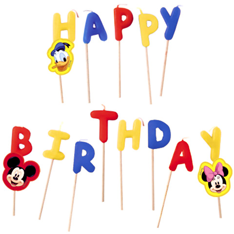Sviečky Happy Birthday Mickey na paličke