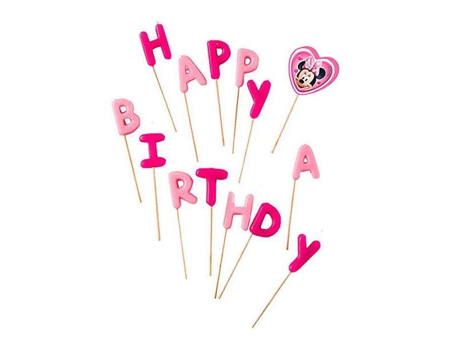 Sviečky Happy Birthday Minnie na paličke