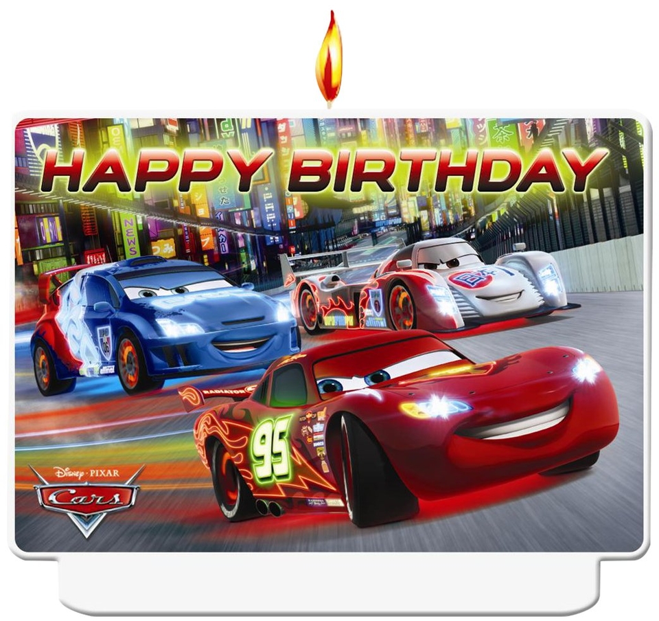 Sviečka Happy Birthday Cars
