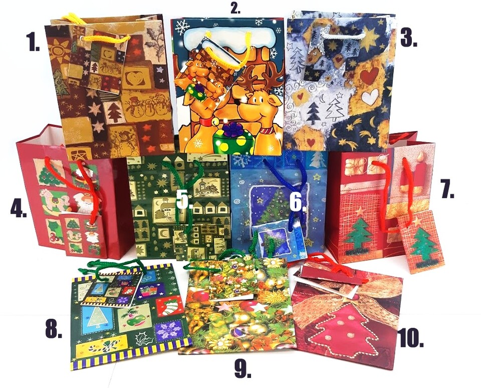 Vianočná darčeková taška 13x11x5cm - 10