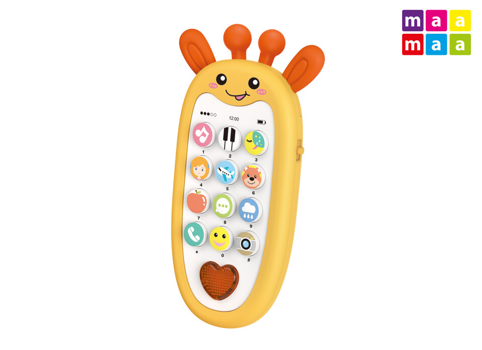 Maamaa Telefón detský s efektmi žirafa 13,5cm