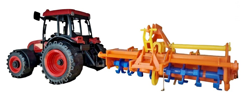 Poľnohospodársky traktor s prívesom, svetlo, zvuk, 50cm