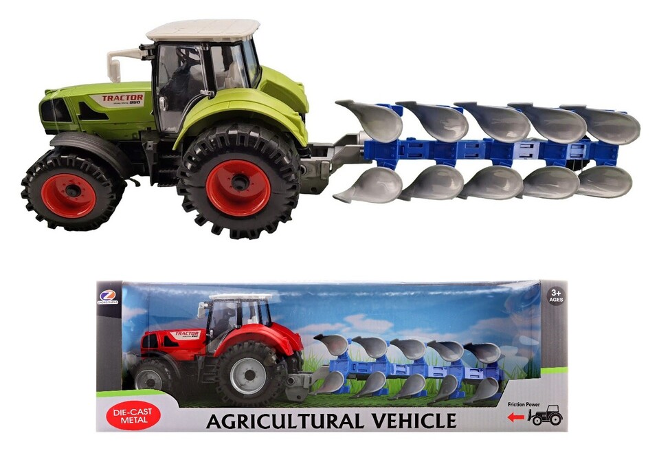 Traktor Agricultural s pluhom 44cm - náhodná
