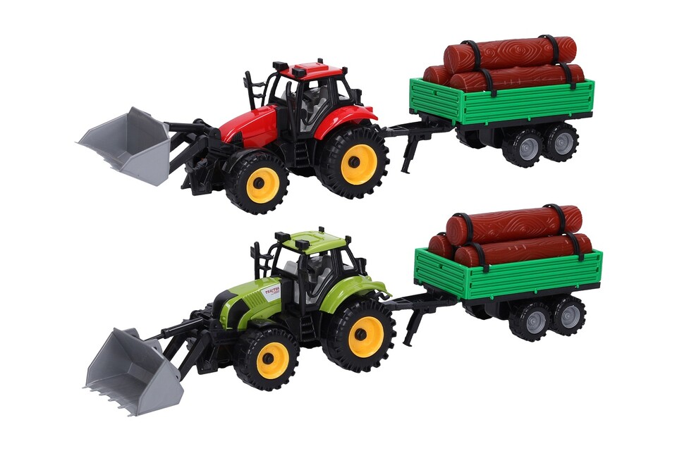 Traktor nakladač s vlečkou 36 cm - červená