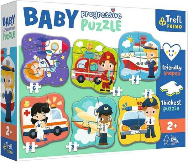 Baby puzzle Povolání a vozidla 6v1 - autor neuvedený