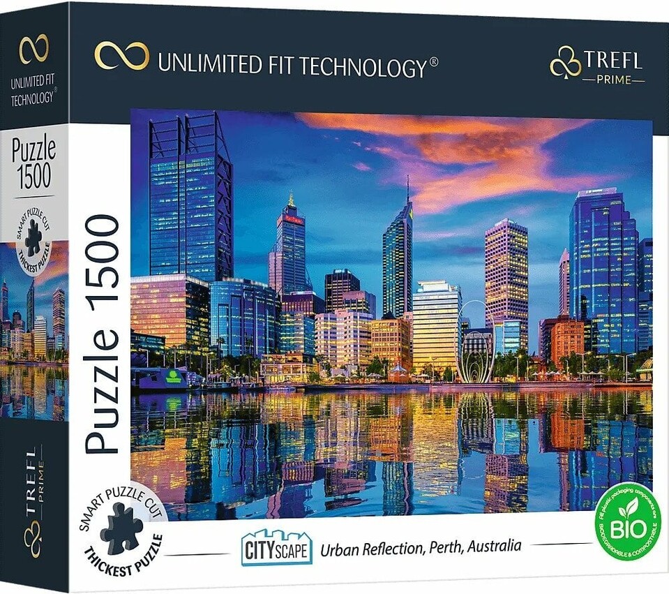 Trefl Prime puzzle 1500 UFT - Panoráma mesta: Odraz veľkomesta, Perth,Australia