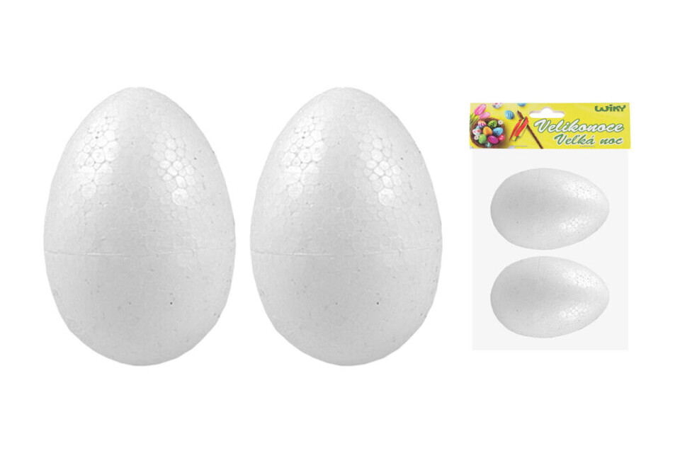Vajíčko polystyrénové dekoračné 9cm, 2ks