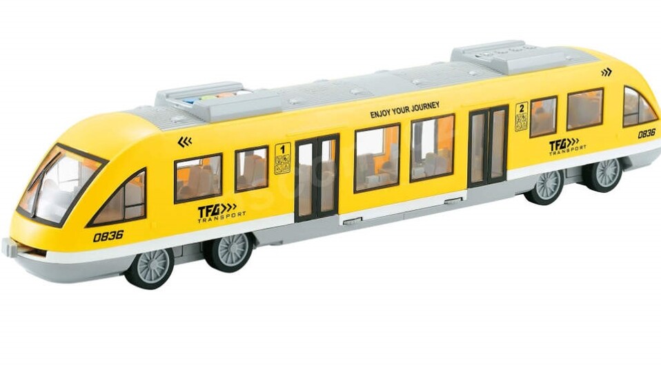 Vlak žltý na batérie 44,5cm