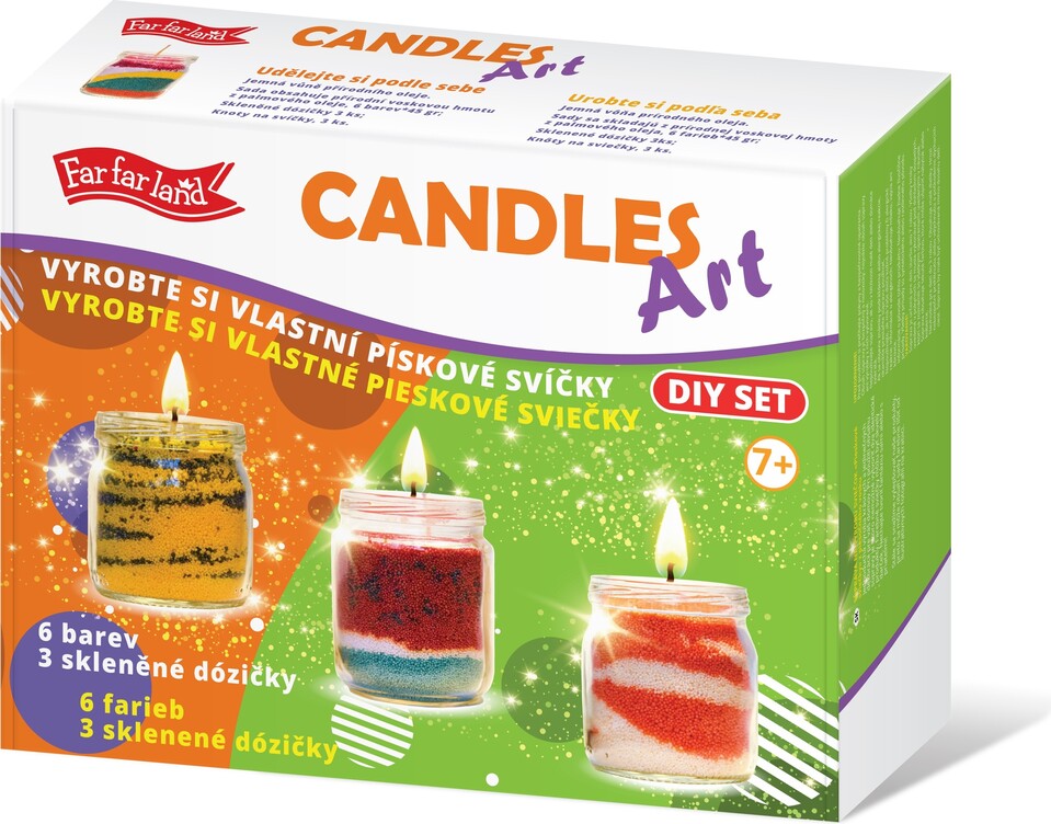 Vyrob si vlastnú sviečku - malý kreatívny set - 3 dózy, 6 farieb