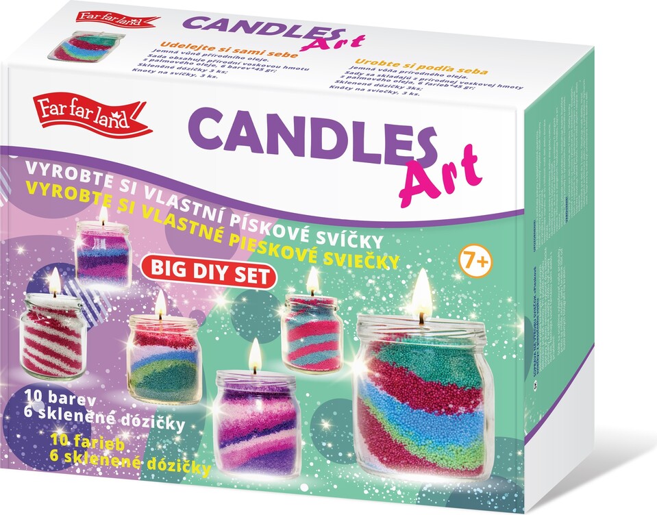 Vyrob si vlastnú sviečku - veľký kreatívny set - 6 dóz, 10 farieb